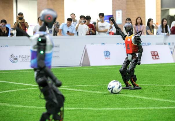 2025 Asia-Pacific Robot World Cup Qingdao International Invitational Football Tournament in Qingdao QINGDAO, CHINA - SEPTEMBER 8, 2025 - Robots participate in the 2025 Asia-Pacific Robot World Cup Qingdao International Invitational Football Tournament in Qingdao, Shandong Province, China on September 8, 2025. Qingdao Shandong China  Copyright: xCFOTOx i1757365991551