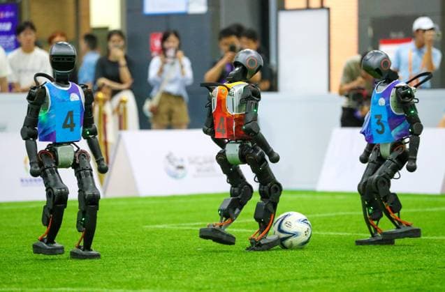 2025 Asia-Pacific Robot World Cup Qingdao International Invitational Football Tournament in Qingdao QINGDAO, CHINA - SEPTEMBER 8, 2025 - Robots participate in the 2025 Asia-Pacific Robot World Cup Qingdao International Invitational Football Tournament in Qingdao, Shandong Province, China on September 8, 2025. Qingdao Shandong China  Copyright: xCFOTOx i1757365992130