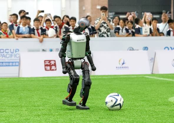 2025 Asia-Pacific Robot World Cup Qingdao International Invitational Football Tournament in Qingdao QINGDAO, CHINA - SEPTEMBER 8, 2025 - Robots participate in the 2025 Asia-Pacific Robot World Cup Qingdao International Invitational Football Tournament in Qingdao, Shandong Province, China on September 8, 2025. Qingdao Shandong China  Copyright: xCFOTOx i1757365992696