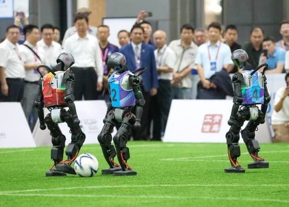 2025 Asia-Pacific Robot World Cup Qingdao International Invitational Football Tournament in Qingdao QINGDAO, CHINA - SEPTEMBER 8, 2025 - Robots participate in the 2025 Asia-Pacific Robot World Cup Qingdao International Invitational Football Tournament in Qingdao, Shandong Province, China on September 8, 2025. Qingdao Shandong China  Copyright: xCFOTOx i1757365993810