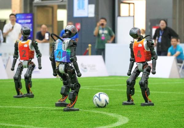 2025 Asia-Pacific Robot World Cup Qingdao International Invitational Football Tournament in Qingdao QINGDAO, CHINA - SEPTEMBER 8, 2025 - Robots participate in the 2025 Asia-Pacific Robot World Cup Qingdao International Invitational Football Tournament in Qingdao, Shandong Province, China on September 8, 2025. Qingdao Shandong China  Copyright: xCFOTOx i1757365994012