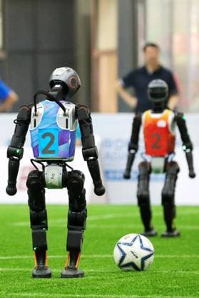2025 Asia-Pacific Robot World Cup Qingdao International Invitational Football Tournament in Qingdao QINGDAO, CHINA - SEPTEMBER 8, 2025 - Robots participate in the 2025 Asia-Pacific Robot World Cup Qingdao International Invitational Football Tournament in Qingdao, Shandong Province, China on September 8, 2025. Qingdao Shandong China  Copyright: xCFOTOx i1757365994387