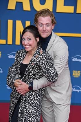 Johannes Heinrichs with girlfriend Nadja Jo Klapper at the German premiere of the Disney Original series CALL MY AGENT BERLIN at the Colosseum cinema in Berlin on 08 09 2025
