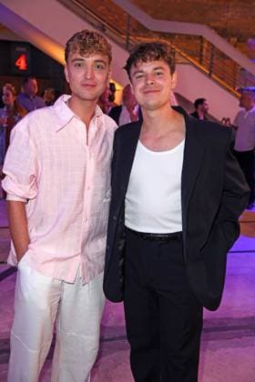 Jonas Wuttke, Loris Zimmerli at the German premiere of the Disney Original series CALL MY AGENT BERLIN at the Colosseum cinema in Berlin on 08 09 2025
