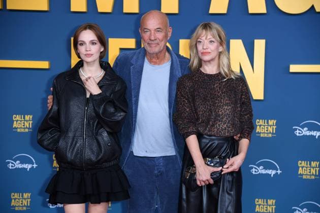 Emilia Schüle, Heiner Lauterbach, Heike Makatsch at the German premiere of the Disney Original series CALL MY AGENT BERLIN at the Colosseum cinema in Berlin on 08 09 2025