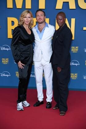 Veronica Ferres, Frederick Lau, Florence Kasumba at the German premiere of the Disney Original series CALL MY AGENT BERLIN at the Colosseum cinema in Berlin on 08 09 2025