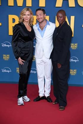 Veronica Ferres, Frederick Lau, Florence Kasumba at the German premiere of the Disney Original series CALL MY AGENT BERLIN at the Colosseum cinema in Berlin on 08 09 2025