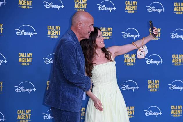 Heiner Lauterbach with his wife Viktoria Lauterbach at the German premiere of the Disney Original series CALL MY AGENT BERLIN at the Colosseum cinema in Berlin on 08 09 2025