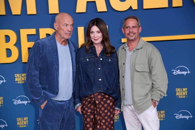 Heiner Lauterbach, Iris Berben, Moritz Bleibtreu at the German premiere of the Disney Original series CALL MY AGENT BERLIN at the Colosseum cinema in Berlin on 08 09 2025