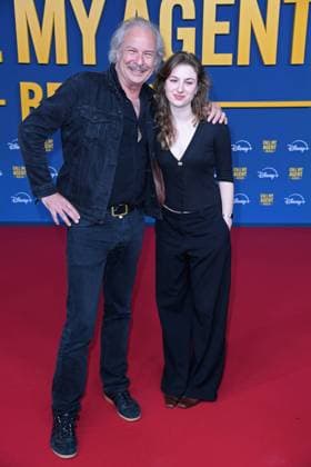 Leander Haussmann with daughter Kunigunde Haussmann at the German premiere of the Disney Original series CALL MY AGENT BERLIN at the Colosseum cinema in Berlin on 08 09 2025