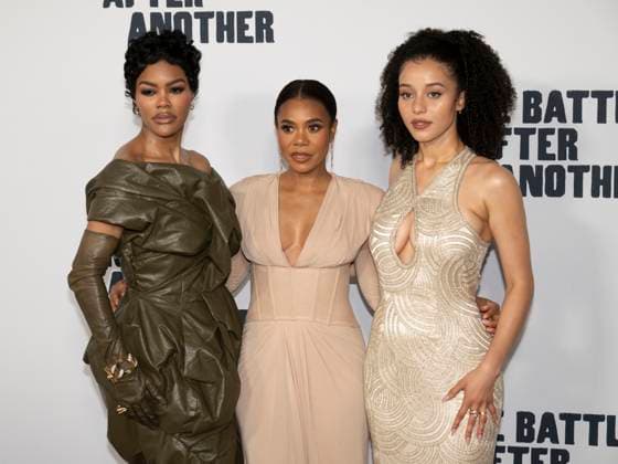 September 8, 2025, Hollywood, California, USA: (L-R) TEYANA TAYLOR, REGINA HALL and American actress CHASE INFINITI PAYNE attend red carpet world remiere Of Warner Bros. One Battle After Another Hollywood USA - ZUMAb173 20250908_aap_b173_079 Copyright: xBillyxBennightx