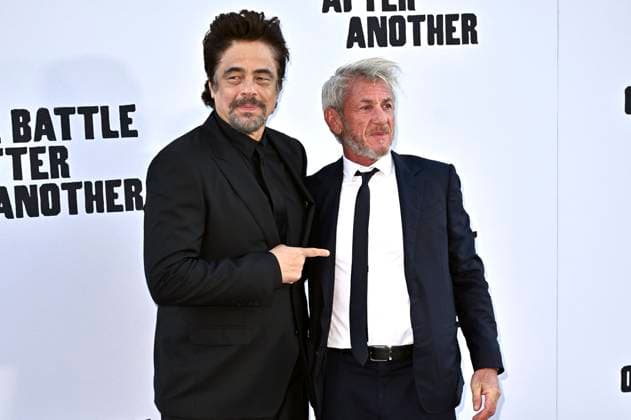 Benicio del Toro and Sean Penn at the world premiere of the movie One Battle After Another at the TCL Chinese Theater Los Angeles, 08 09 2025 Foto:xD.xStarbuckx xFuturexImagex battle_5898