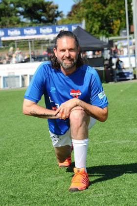Kai Schwarz charity soccer match KICKEN MIT HERZ, the duel between celebrities and doctors for a good cause at Hoheluft stadium SC Victoria Hamburg Hamburg, 07 09 2025 Please caption IMAGO Michael Wigglesworth