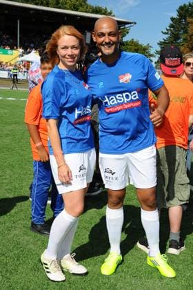 Esther Roling and Patrick Abozen charity soccer match KICKEN MIT HERZ, the duel between celebrities and doctors for a good cause at Hoheluft stadium SC Victoria Hamburg Hamburg, 07 09 2025 Please note caption IMAGO Michael Wigglesworth