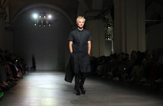 A model demonstrates an outfit during the VIKTORANISIMOV catwalk show during the Ukrainian Fashion Week SS26 at the Mystetskyi Arsenal National Cultural, Art and Museum Complex, Kyiv, Ukraine, September 5, 2025. (Photo by Yuliia Ovsiannikova Ukrinform) VIKTORANISIMOV catwalk show at Ukrainian Fashion Week SS26 in KyivVIKTORANISIMOV catwalk show at Ukrainian Fashion Week SS26 in Kyiv  Copyright: xYuliiaxOvsiannikovax