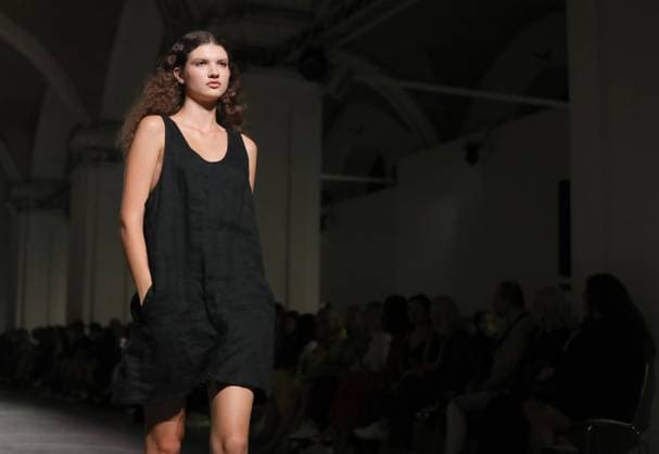 A model demonstrates an outfit during the VIKTORANISIMOV catwalk show during the Ukrainian Fashion Week SS26 at the Mystetskyi Arsenal National Cultural, Art and Museum Complex, Kyiv, Ukraine, September 5, 2025. (Photo by Yuliia Ovsiannikova Ukrinform) VIKTORANISIMOV catwalk show at Ukrainian Fashion Week SS26 in KyivVIKTORANISIMOV catwalk show at Ukrainian Fashion Week SS26 in Kyiv  Copyright: xYuliiaxOvsiannikovax