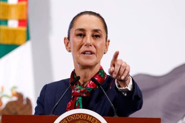 Mexico™s President Claudia Sheinbaum Holds Press Conference For Security Report Mexican President Claudia Sheinbaum Pardo speaks during a press conference about the monthly security report at the National Palace. on September 9, 2025, in Mexico City, Mexico. (Photo by Luis Barron Eyepix Group) Copyright: xLuisxBarronx xEyepixxGroupx LB_09092025_169142