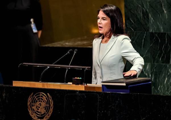 September 9, 2025, New York, New York, USA: ANNALENA BAERBOCK of Germany takes the oath of office as President of the 80th United Nations General Assembly during the opening session at UN Headquarters in New York. New York USA - ZUMAo116 20250909_znp_o116_015 Copyright: xBiancaxOterox