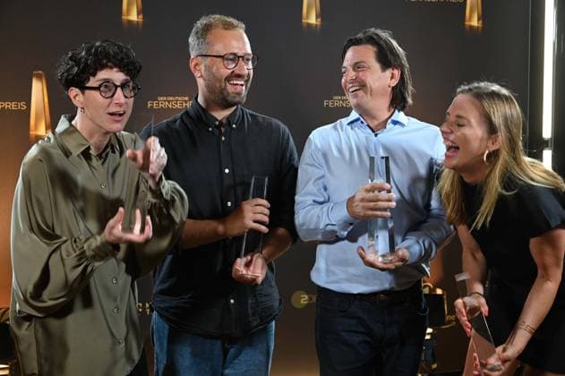 Andrea Andi PEK, Chistoph OTTO, Andreas Mann, Friederike HOHMUTH, Award Winner Best Montage Fiction German Television Award Ceremony, The Night of the Creatives The German Television Award 2025, German Television Award 2025 in the Flora Cologne, on 09 09 2025