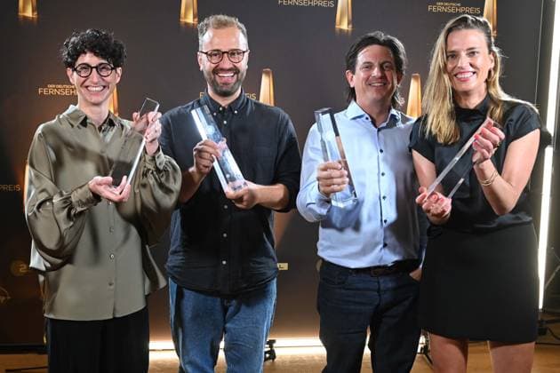 Andrea Andi PEK, Chistoph OTTO, Andreas Mann, Friederike HOHMUTH, Award Winner Best Montage Fiction German Television Award Ceremony, The Night of the Creatives The German Television Award 2025, German Television Award 2025 in the Flora Cologne, on 09 09 2025