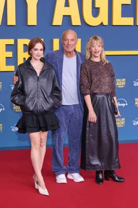 08 09 2025, Emilia Schüle, Heiner Lauterbach and Heike Makatsch at the premiere of Call My Agent Berlin, Colosseum Kino, Berlin, Berlin