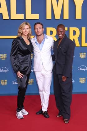 08 09 2025, Veronica Ferres, Frederick Lau and Florence Kasumba at the premiere of Call My Agent Berlin, Colosseum Kino, Berlin, Berlin