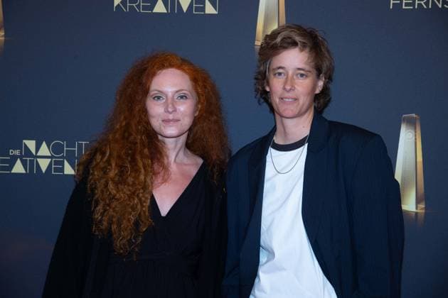 Martine EISENREICH, Musician, Pia STRIETMANN, Director, Red Carpet, Red Carpet Show, Arrival, Arrival, German Television Award Ceremony, The Night of Creatives The German Television Award 2025, German Television Award 2025 at the Flora Cologne, on 09 09 2025