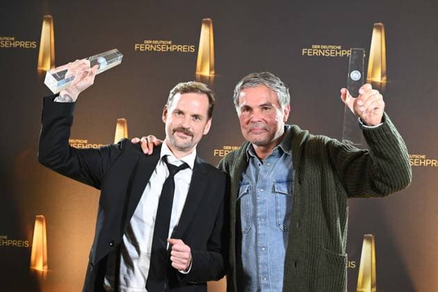 Nils Truempener, Michael Giehmann for Licht Aus Preistraeger Beste Regie Unterhaltung Verleihung des Deutschen Fernsehpreises, Die Nacht der Kreativen Der Deutsche Fernsehpreis 2025, Deutscher Fernsehpreis 2025 in der Flora Koeln, am 09 09 2025