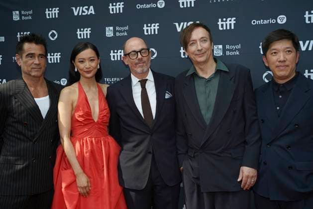 September 9, 2025, Toronto, Ontario, Canada: (L-R) Colin Farrell, Fala Chen, Edward Berger, Volker Bertelmann and Dan Lin attend the red carpet for the Ã¢â‚¬ËœBallad of a Small PlayerÃ¢â‚¬â ¢ premiere during the 2025 Toronto International Film Festival at The Princess of Wales Theatre. on September 9, 2025 in Toronto, Canada. Toronto Canada - ZUMAe321 20250909_zea_e321_103 Copyright: xLeonardoxRamirezx
