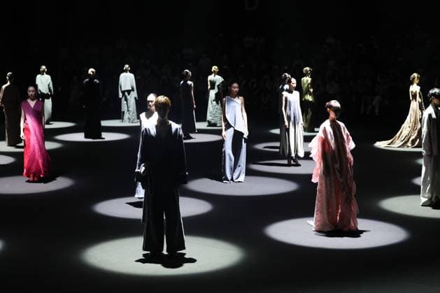 BEIJING, CHINA - SEPTEMBER 09: Models walk the runway at the Words on the Paper collection by designer Zou You on day 5 of China Fashion Week AW25 Collection at 798Â·751 PARK on September 9, 2025 in Beijing, China.  Copyright: xChinaxNewsxServicex 111589892576