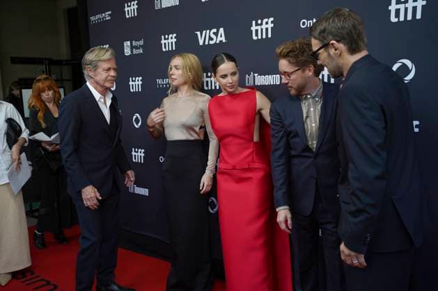 2025 Toronto International Film Festival - ˜Train Dreams™ Premiere (L-R) William H. Macy, Kerry Condon, Felicity Jones, Clint Bentley and Joel Edgerton attend the red carpet for the ˜Train Dreams™ premiere during the 2025 Toronto International Film Festival at Royal Alexandra Theatre. on September 9, 2025 in Toronto, Canada. (Photo by Leonardo Ramirez Eyepix Group) Copyright: xLeonardoxRamirez xEyepixxGroupx LR_09092025_169439