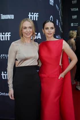 2025 Toronto International Film Festival - ˜Train Dreams™ Premiere (L-R) Kerry Condon and Felicity Jones attend the red carpet for the ˜Train Dreams™ premiere during the 2025 Toronto International Film Festival at Royal Alexandra Theatre. on September 9, 2025 in Toronto, Canada. (Photo by Leonardo Ramirez Eyepix Group) Copyright: xLeonardoxRamirez xEyepixxGroupx LR_09092025_169461