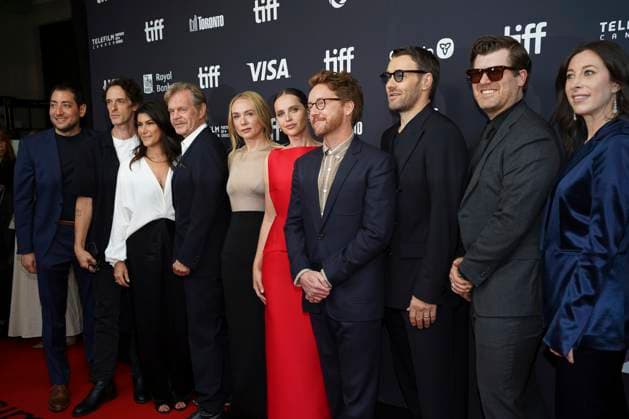 September 9, 2025, Toronto, Ontario, Canada: (L-R) William H. Macy, Kerry Condon, Felicity Jones, Clint Bentley and Joel Edgerton attend the red carpet for the Ã¢â‚¬ËœTrain DreamsÃ¢â‚¬â ¢ premiere during the 2025 Toronto International Film Festival at Royal Alexandra Theatre. on September 9, 2025 in Toronto, Canada. Toronto Canada - ZUMAe321 20250909_zea_e321_227 Copyright: xLeonardoxRamirezx