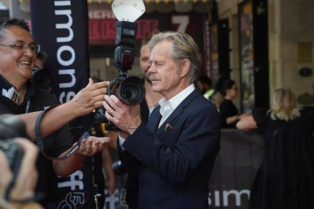 September 9, 2025, Toronto, Ontario, Canada: William H. Macy holds a camera during the red carpet for the Ã¢â‚¬ËœTrain DreamsÃ¢â‚¬â ¢ premiere during the 2025 Toronto International Film Festival at Royal Alexandra Theatre. on September 9, 2025 in Toronto, Canada. Toronto Canada - ZUMAe321 20250909_zea_e321_323 Copyright: xLeonardoxRamirezx
