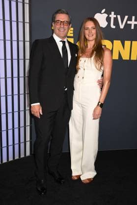NEW YORK, NY - SEPTEMBER 9: Jon Hamm and Anna Osceola at the season four red carpet premiere of Apple TV+ The Morning Show on September 9, 2025 at The Museum of Modern Art in New York City. Copyright: xMediaPunchx