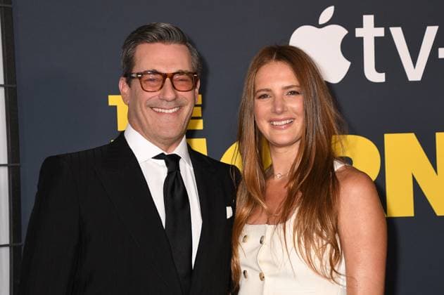 NEW YORK, NY - SEPTEMBER 9: Jon Hamm and Anna Osceola at the season four red carpet premiere of Apple TV+ The Morning Show on September 9, 2025 at The Museum of Modern Art in New York City. Copyright: xMediaPunchx