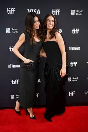2025 Toronto International Film Festival - ˜Swiped™ Premiere (L-R) Gala Gordon and Lily James attend the red carpet for the ˜Swiped™ premiere during the 2025 Toronto International Film Festival at Roy Thomson Hall. on September 9, 2025 in Toronto, Canada. (Photo by Leonardo Ramirez Eyepix Group) Copyright: xLeonardoxRamirez xEyepixxGroupx LR_09092025_169528