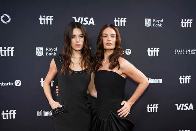 2025 Toronto International Film Festival - ˜Swiped™ Premiere (L-R) Gala Gordon and Lily James attend the red carpet for the ˜Swiped™ premiere during the 2025 Toronto International Film Festival at Roy Thomson Hall. on September 9, 2025 in Toronto, Canada. (Photo by Leonardo Ramirez Eyepix Group) Copyright: xLeonardoxRamirez xEyepixxGroupx LR_09092025_169519