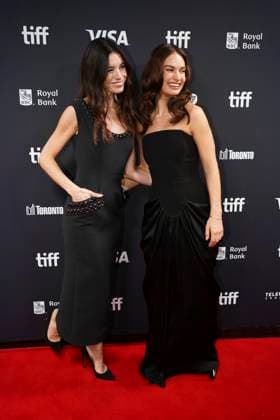 September 9, 2025, Toronto, Ontario, Canada: (L-R) Gala Gordon and Lily James attend the red carpet for the Ã¢â‚¬ËœSwipedÃ¢â‚¬â ¢ premiere during the 2025 Toronto International Film Festival at Roy Thomson Hall. on September 9, 2025 in Toronto, Canada. Toronto Canada - ZUMAe321 20250909_zea_e321_452 Copyright: xLeonardoxRamirezx