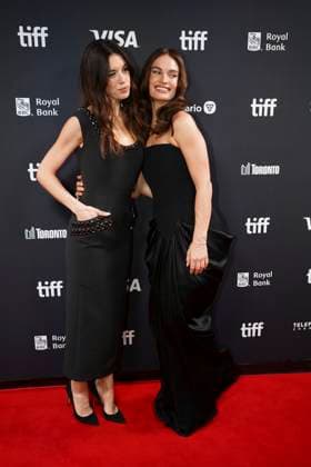 September 9, 2025, Toronto, Ontario, Canada: (L-R) Gala Gordon and Lily James attend the red carpet for the Ã¢â‚¬ËœSwipedÃ¢â‚¬â ¢ premiere during the 2025 Toronto International Film Festival at Roy Thomson Hall. on September 9, 2025 in Toronto, Canada. Toronto Canada - ZUMAe321 20250909_zea_e321_475 Copyright: xLeonardoxRamirezx