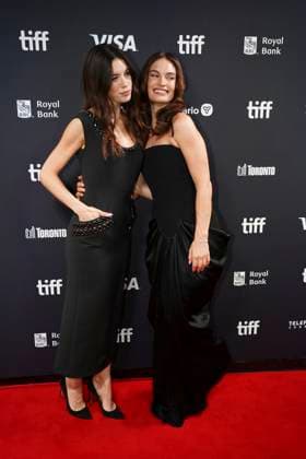 September 9, 2025, Toronto, Ontario, Canada: (L-R) Gala Gordon and Lily James attend the red carpet for the Ã¢â‚¬ËœSwipedÃ¢â‚¬â ¢ premiere during the 2025 Toronto International Film Festival at Roy Thomson Hall. on September 9, 2025 in Toronto, Canada. Toronto Canada - ZUMAe321 20250909_zea_e321_447 Copyright: xLeonardoxRamirezx