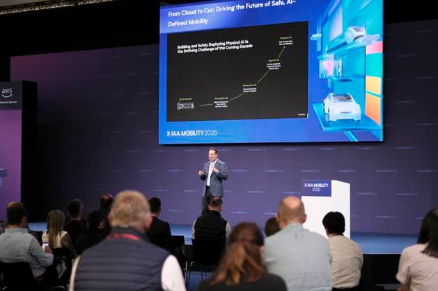 Ali Kani from NVIDIA gives presentation at IAA Mobility Summit Stage Ali Kani from NVIDIA gives presentation at IAA Mobility Summit Stage on the topic From cloud to car