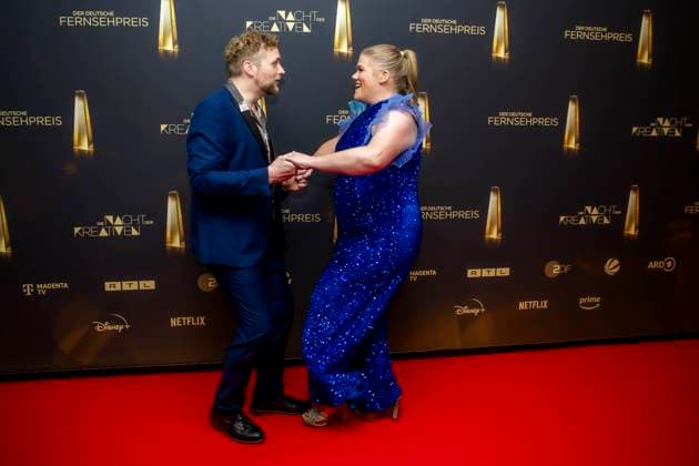 abb Gisa Flake the actress with her husband Knud Riepen on the red carpet at the Night of the Creatives The German Television Award 2025 at the Flora on 09 09 2025 in Cologne NRW Germany