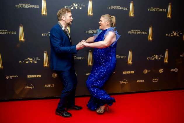 abb Gisa Flake the actress with her husband Knud Riepen on the red carpet at the Night of the Creatives The German Television Award 2025 at the Flora on 09 09 2025 in Cologne NRW Germany