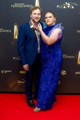 abb Gisa Flake the actress with her husband Knud Riepen on the red carpet at the Night of the Creatives The German Television Award 2025 at the Flora on 09 09 2025 in Cologne NRW Germany