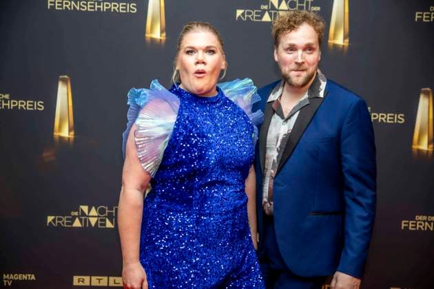 abb Gisa Flake the actress with her husband Knud Riepen on the red carpet at the Night of the Creatives The German Television Award 2025 at the Flora on 09 09 2025 in Cologne NRW Germany