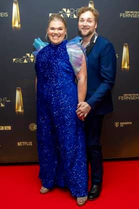 abb Gisa Flake the actress with her husband Knud Riepen on the red carpet at the Night of the Creatives The German Television Award 2025 at the Flora on 09 09 2025 in Cologne NRW Germany