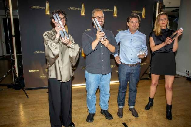 abb Winner Best Montage Fiction Andrea PEk, Christoph Otto, Andreas Menn, Friederike Hohmuth für Zeit Verbrechen as guests on the red carpet at the Night of the Creatives The German Television Award 2025 at the Flora on 09 09 2025 in Cologne NRW Germany