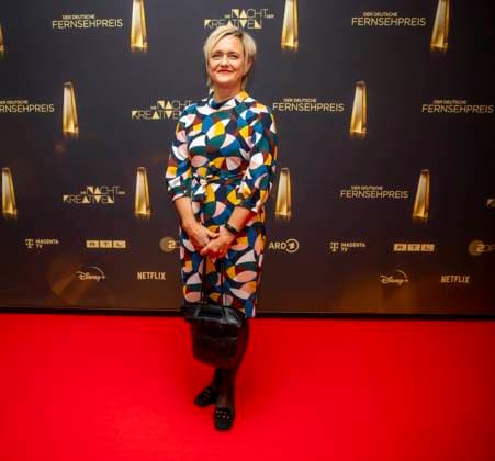 abb Ellen Ehni WDR Editor-in-Chief Colorful Dress as a guest on the red carpet at the Night of the Creatives The German Television Award 2025 at the Flora on 09 09 2025 in Cologne NRW Germany