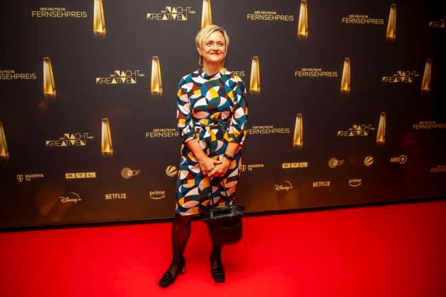 abb Ellen Ehni WDR Editor-in-Chief Colorful Dress as a guest on the red carpet at the Night of the Creatives The German Television Award 2025 at the Flora on 09 09 2025 in Cologne NRW Germany